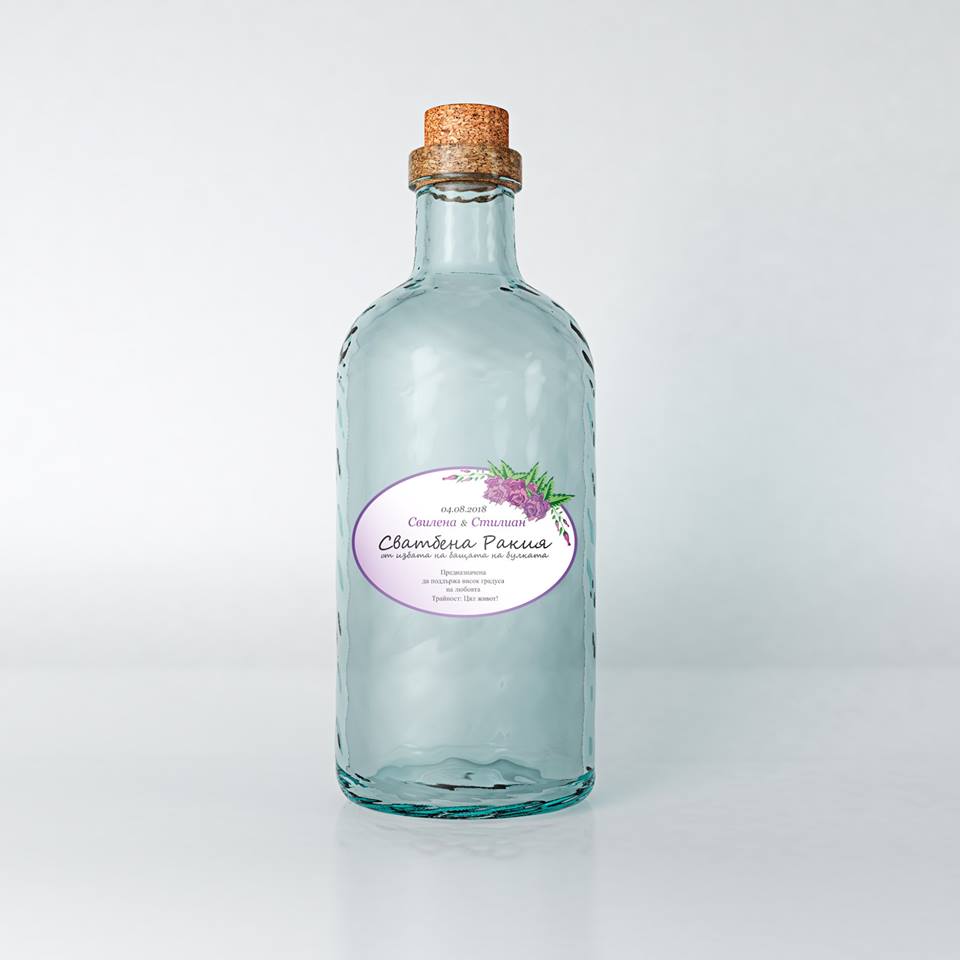 Овален етикет за бутилка "Purple Flowers" - Image 2