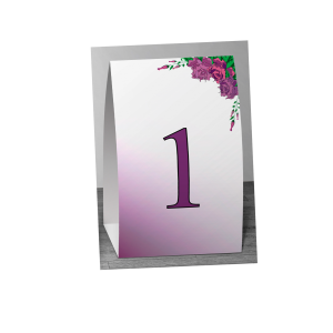 Картичка с номер на маса „Purple flowers“