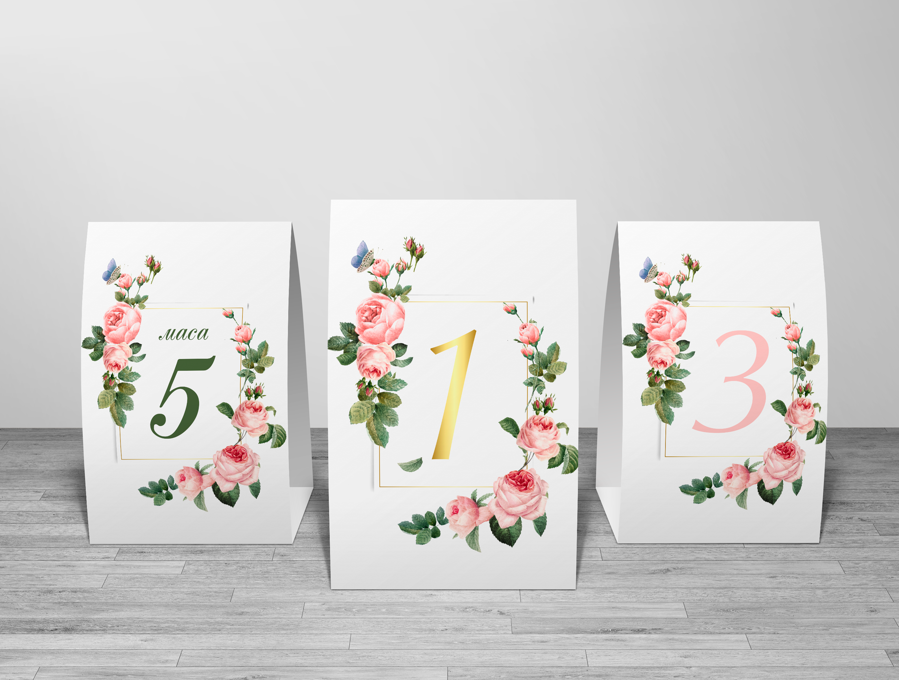 Картичка с номер на маса „Purple flowers“ - Image 3