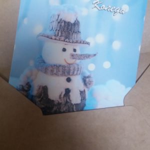 Коледна картичка Снежен човек